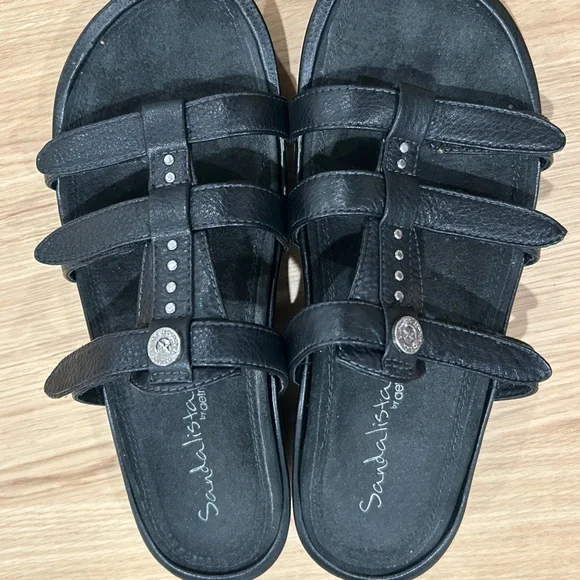 Aetrex Black Adjustable Sandals - Picture 2 of 4